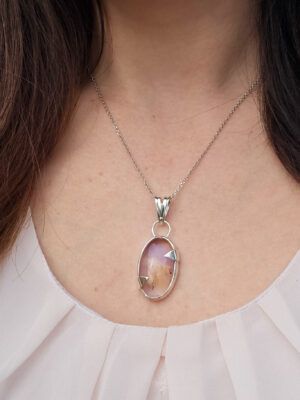 Collier en argent serti d'une Amétrine ovale