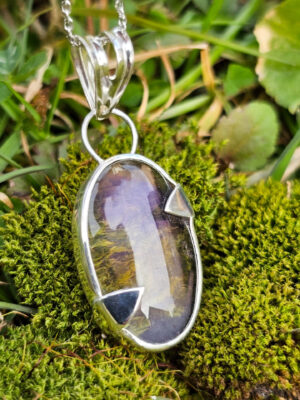 Collier en argent serti d'une Amétrine ovale