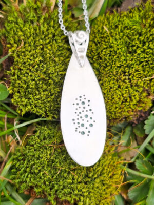 Collier en argent serti d'une Amazonite en forme d'ovale