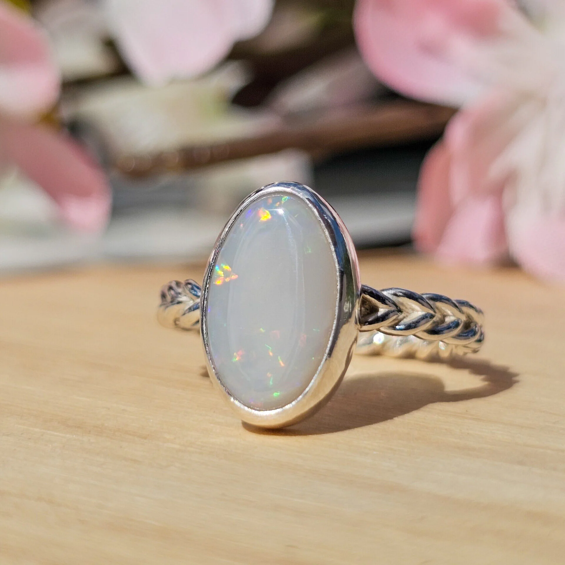 Bague en argent avec pierre de lune