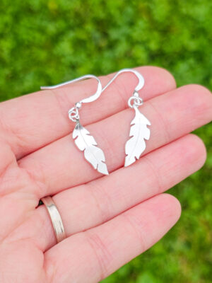 Boucles d'oreilles en argent feuilles