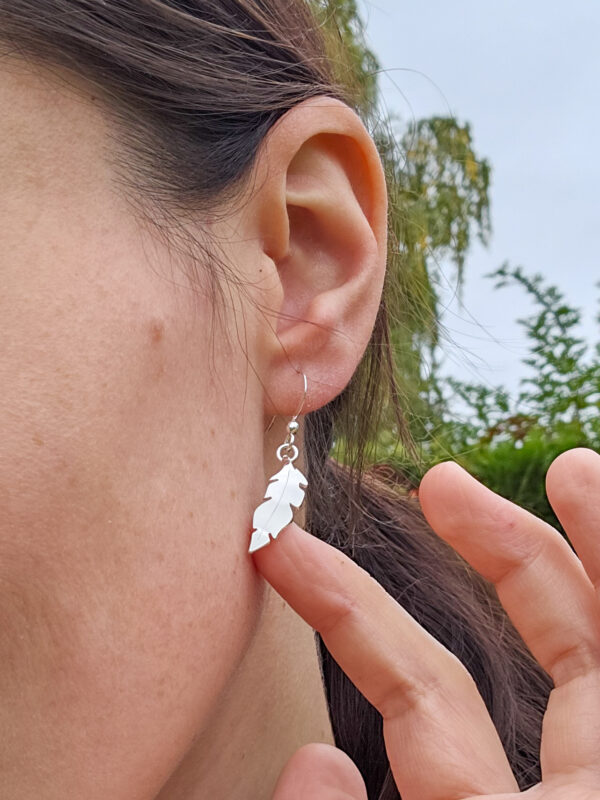 Boucles d'oreilles en argent feuilles