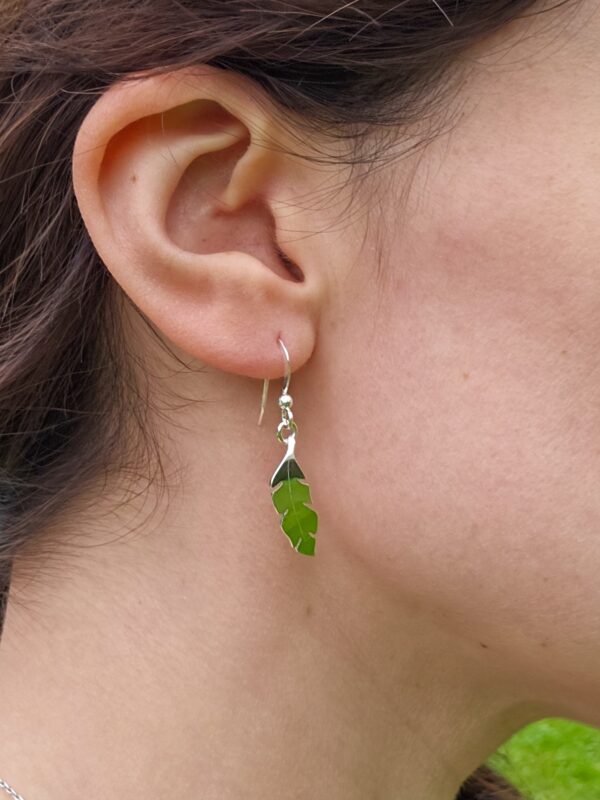 Boucles d'oreilles en argent feuilles