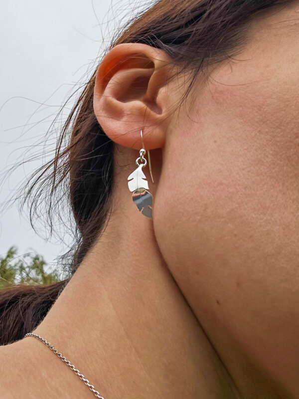 Boucles d'oreilles en argent feuilles