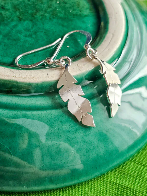Boucles d'oreilles en argent feuilles de bananier
