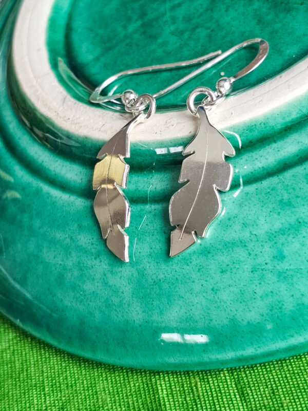 Boucles d'oreilles en argent feuilles de bananier