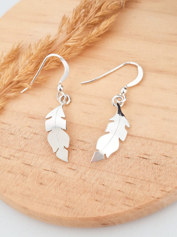 Boucles d'oreilles en argent feuilles de bananier