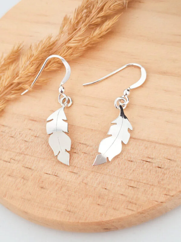 Boucles d'oreilles en argent feuilles de bananier