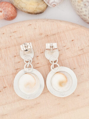 Arrière de boucles d'oreilles en argent serties d'Oeil de Sainte Lucie