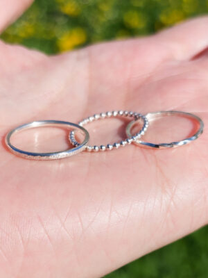 Trio de bagues en argent