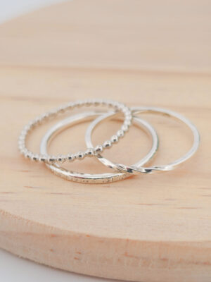 Trio de bagues en argent