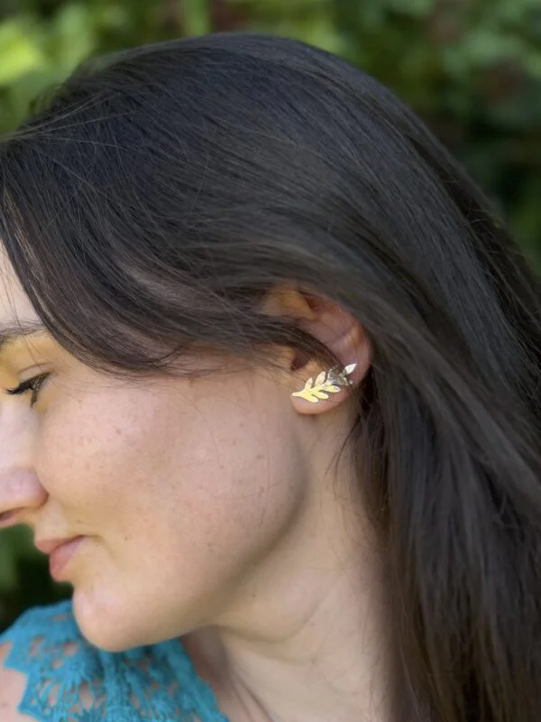Boucles d'oreilles feuilles en argent