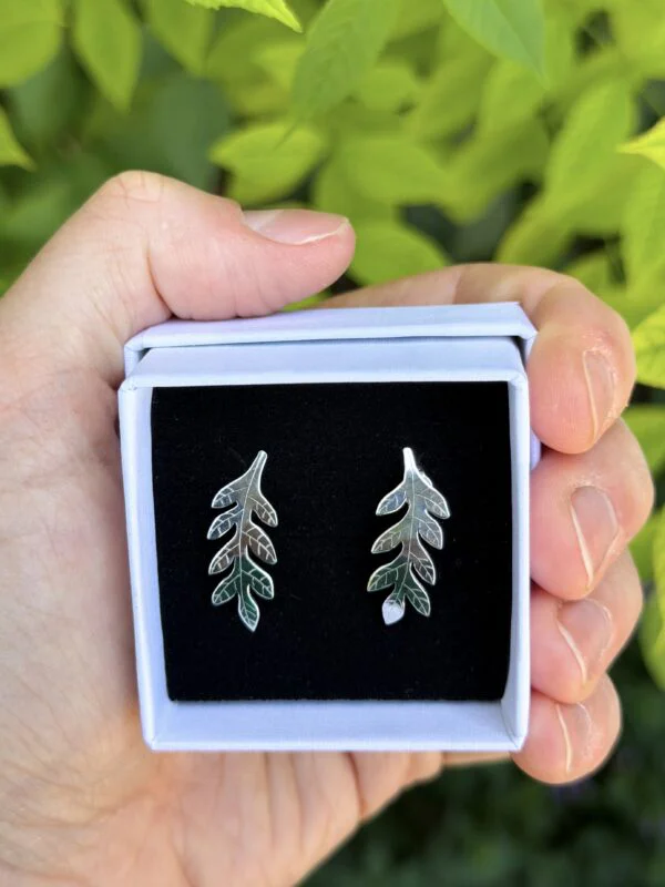 Boucles d'oreilles feuilles en argent