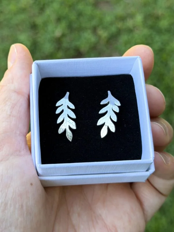 Boucles d'oreilles feuilles en argent