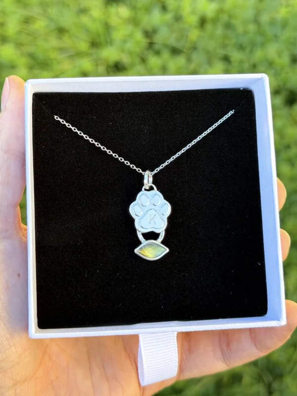 Collier en forme de patte avec une labradorite