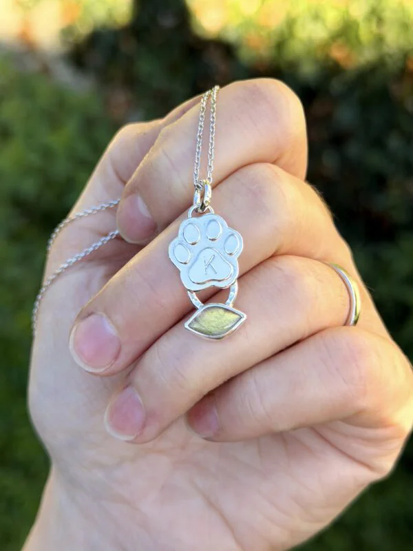 Collier en forme de patte avec une labradorite